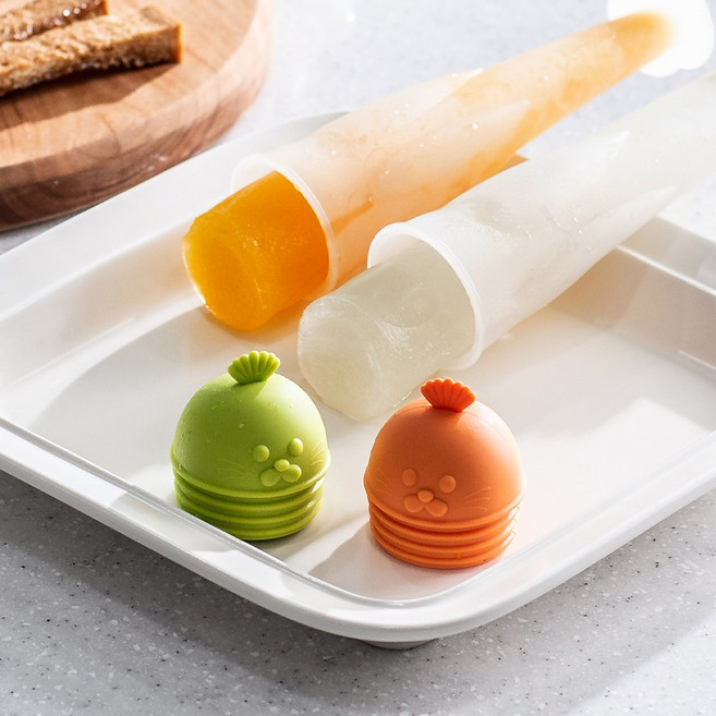 플라이토 실리콘 물개 아이스크림틀 몰드 모양틀 샤베트 아이스바 얼음틀 메이커, 오렌지, 1개