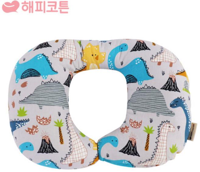 해피코튼 아기 목쿠션 자동차 유모차, 공룡친구들 그레이