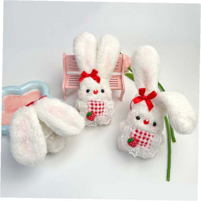 토끼 인형 키링 래빗 딸기 앞치마 리본 가방고리 체크무늬 액세서리