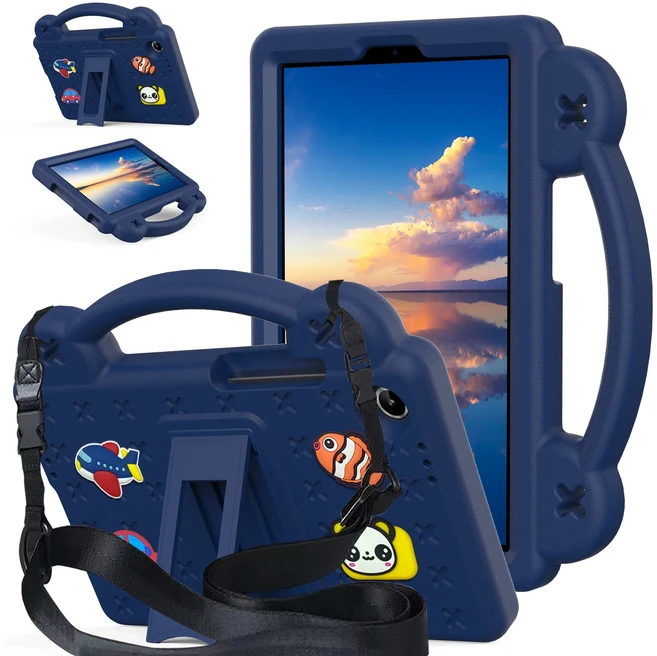 레노버 탭 원 8.7인치 2025 K9 TB305FU TB305XU용 만화 EVA+PC 테이블 케이스 미끄럼 방지 킥스탠드 커버, 03 Tab K9 (8.7 inch), 12 Navy blue1