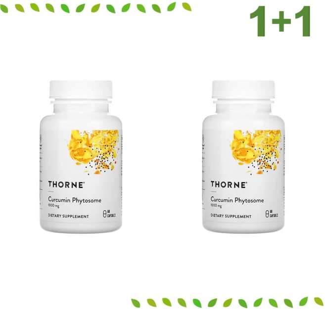 1+1 쏜리서치 커큐민 강황 파이토솜 추출물 1000mg 60 캡슐 류신 curcumin, 60정 - 쿠팡