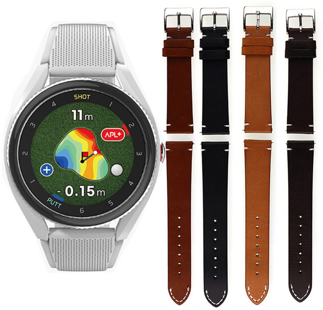 보이스캐디 T9 시계형 스트랩 20mm 슬림 가죽 호환밴드, 04.QL4DBR20 다크브라운