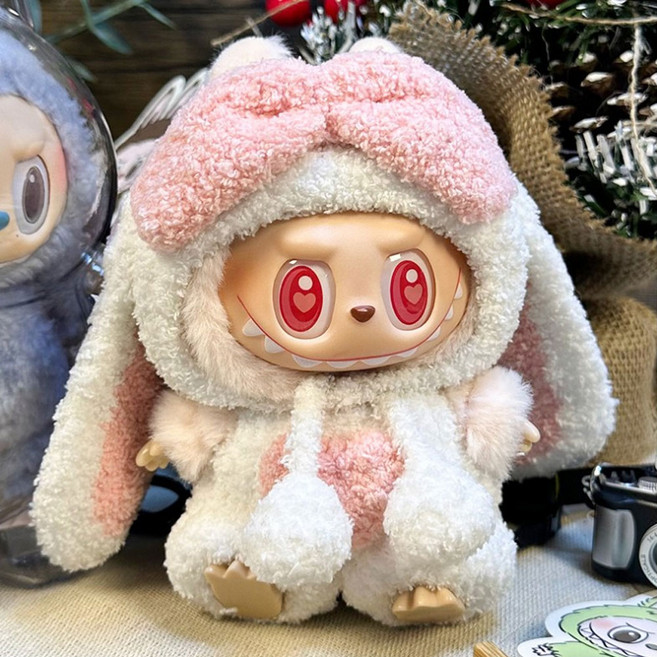 이거내꺼 라부부 인형 옷 세트 동물옷 모음 악세서리, 핑크 토끼, 1개