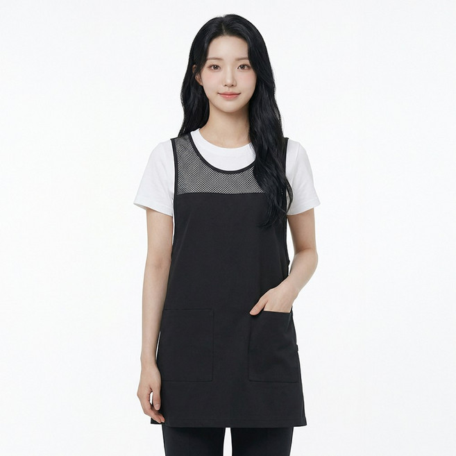 망사 원피스형 앞치마 가벼운 요양보호사 얇은 복지센터 DLA58, DLA58 곤색단색XL, 1개