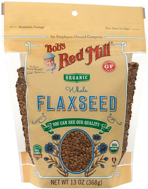 Bob's Red Mill 유기농 전체 아마씨 - 368.5g(13온스) (1팩) 글루텐 프리 생 GMO 프리 싹이 트기 가능 케토 친화적 팔레오, 368g, 1개