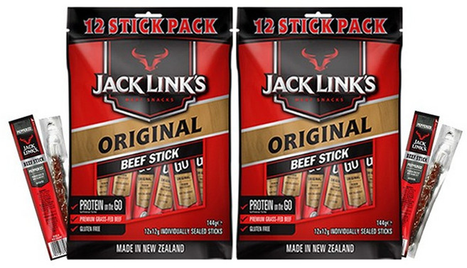 잭링크스 비프 스틱 오리지널 육포, 144g, 2개