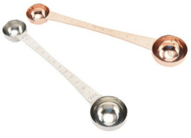 이홈베이킹 눈금 양면 계량스푼 스텐 + 로즈골드, 10세트