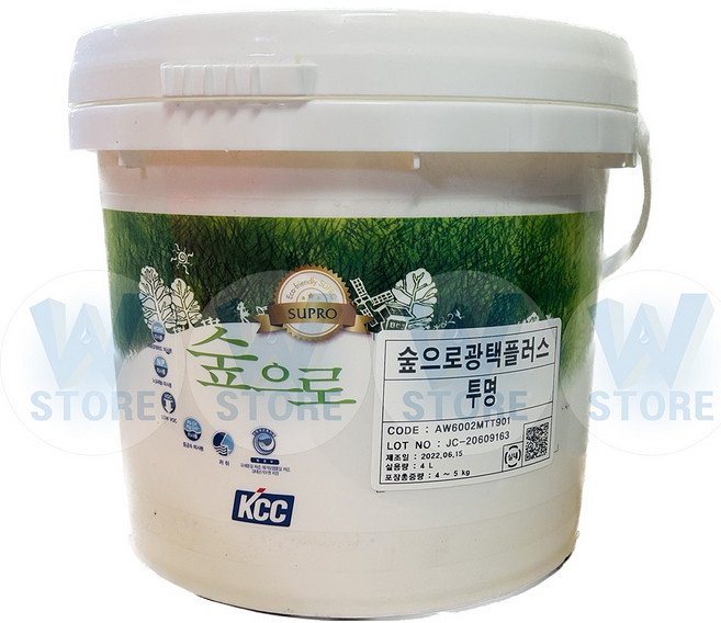 투명 코팅제 벽면 낙서방지 페인트 실내 복도 계단 KCC 숲으로광택플러스 투명 4L, 유광 투명, 1개