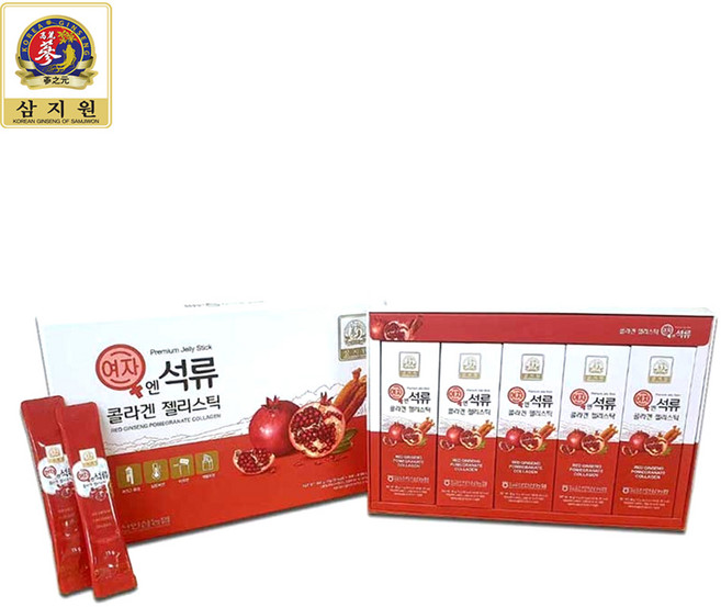 삼지원 석류콜라겐 젤리스틱 6년근 홍삼진액 에스트로겐 석류즙 저분자 피쉬콜라겐 여성건강 피부미용 30포, 3세트