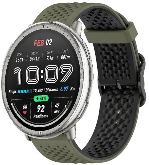 어메이즈핏 액티브 2/GTS 4 용 20mm 실리콘 스트랩 어메이즈핏 GTS Mini/Bip U 액세서리 용 스마트 팔찌 스, 62)Army green black, 1개