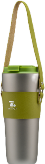 Seventy P. 鈦享瓶 雙層純鈦保溫瓶 雙口蓋 台灣製, 大地綠, 1, 800ml (27oz)
