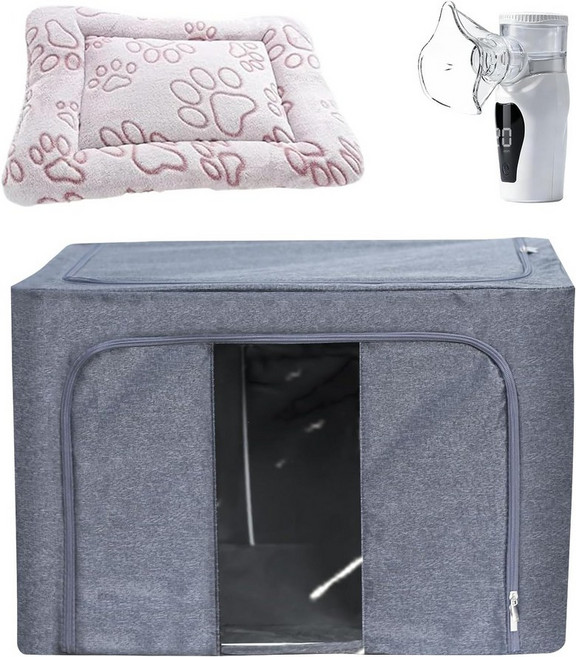 레두두 반려동물 산소 챔버 작은 인큐베이터 동물 분무기 상자 패딩 코튼이 포함된 배송 고양이 둥지 반려견 강아지 고양이를 위한 액세서리100L