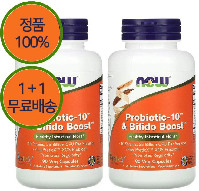 1+1 나우푸드 10종 유산균 250억 100베지 캡슐, 100정 - 쿠팡