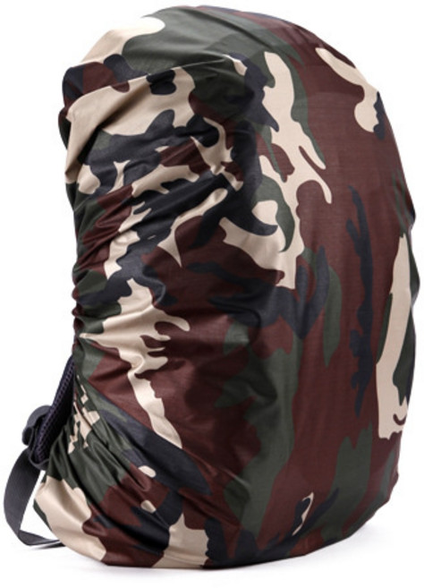 배낭 레인커버 아웃도어 등산가방 레인커버 방수커버 35-80리터 가능, 루카모플라주/속코팅실버