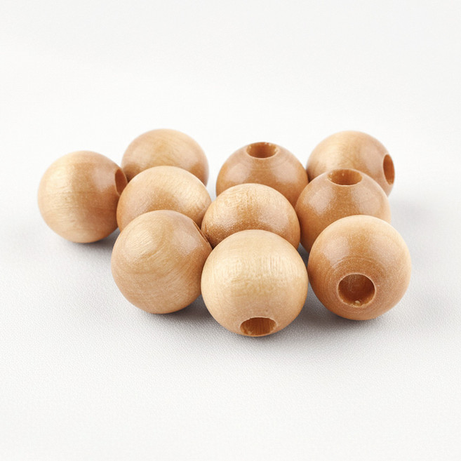 [국산]나무 구슬 우드비즈 구슬 원목 질감 DIY 핸드메이드, 1세트, K 나무구슬20mm-나무색(10개)