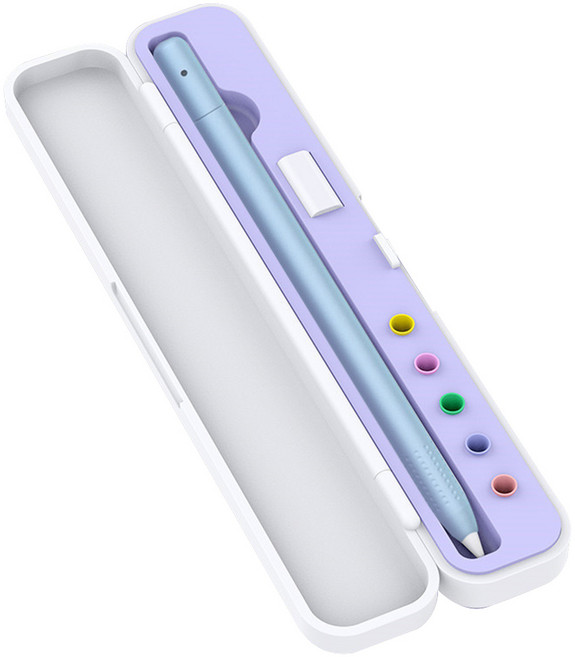 애플펜슬 호환 필통 케이스 휴대용 악세서리 수납 AC01, 1개, 케이스 장착용 라벤더