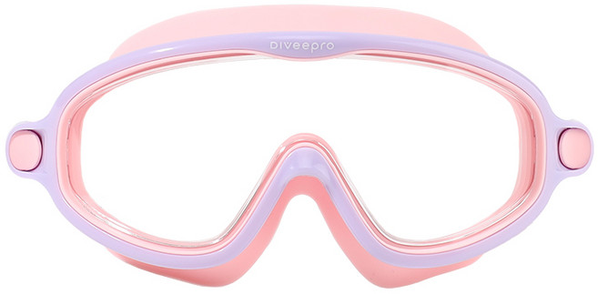 다이비프로 멀티컬러 어린이 물안경 수경 유아 키즈 스위밍 수영장 아동용 와이드 고글, 1개, 핑크젤리