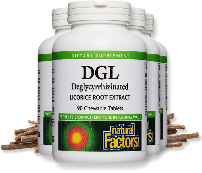 내추럴 팩터스 4개 DGL 400mg 90정 감초 뿌리 추출물 아니스 씨 스테비아 잎