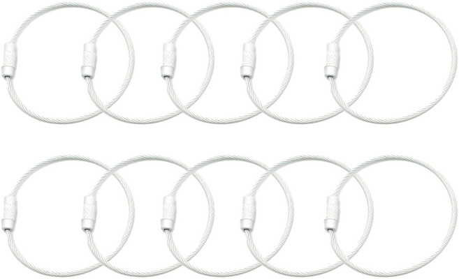 칼라와이어링 키링 열쇠고리, 10개, 화이트