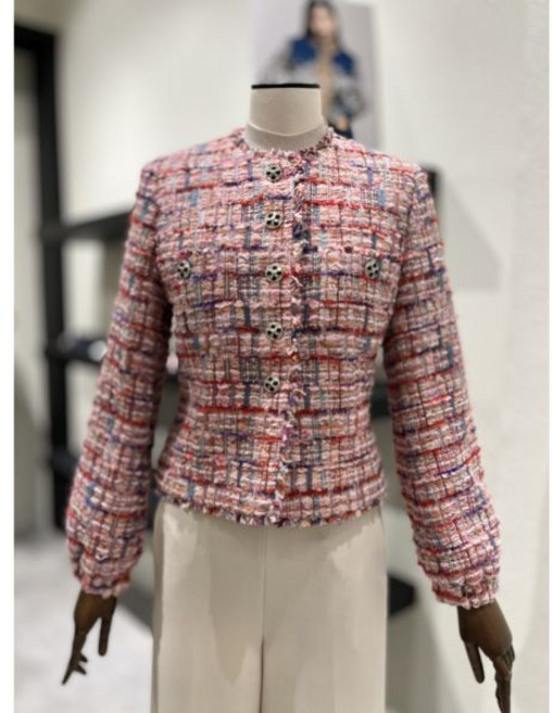 [모조에스핀]프린지 트림 라운드 팬시 자켓 J243MSF006