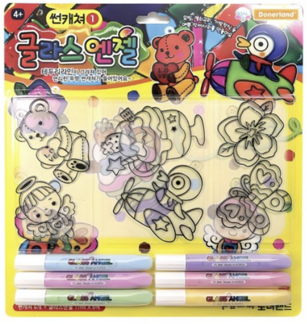 도너랜드 썬캐쳐1 글라스엔젤 데코 6색, MIX, 1세트