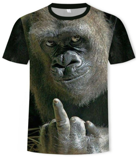 웃긴 원숭이 고릴라 반팔 티셔츠 고릴라티 원숭이티