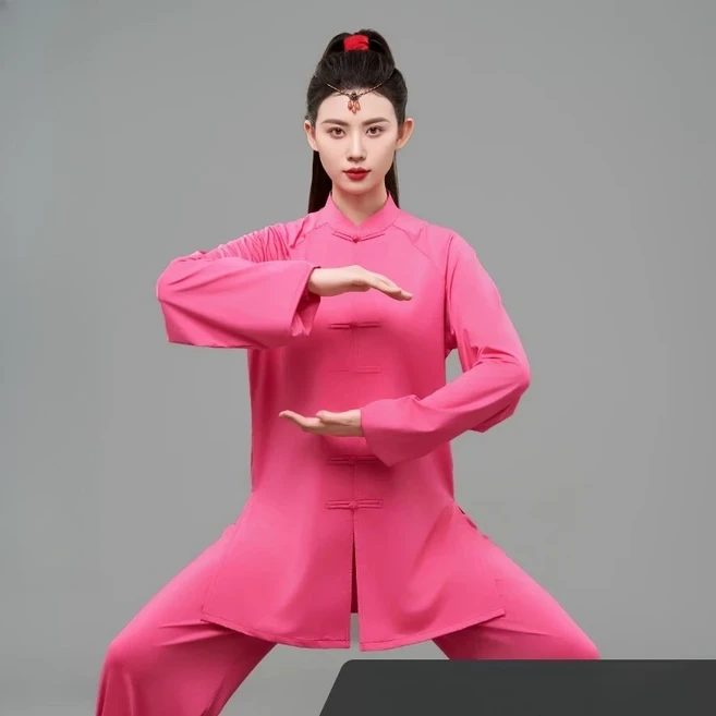 플로우 드레이프 태극복 부드럽고 가벼운 쿵푸 유니폼 무술복 남녀 전통 중국식 루즈핏, 01 XXXXL, 09 Sample Picture