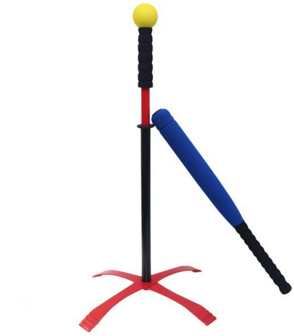 群 兒童專用樂樂棒球套裝組(背袋裝) 娛樂級 安全棒球 棒球練習器, 紅色, 藍色, 黃色, 黑色, 1套