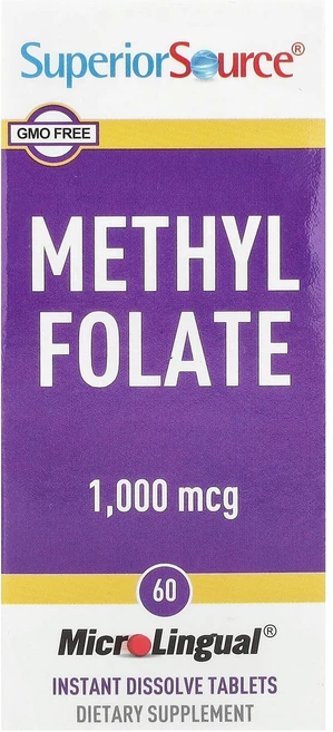 Superior Source 메틸엽산 1 000mcg 빠르게 용해되는 정제 60정 Source (슈페리어 소스), 1개 - 쿠팡