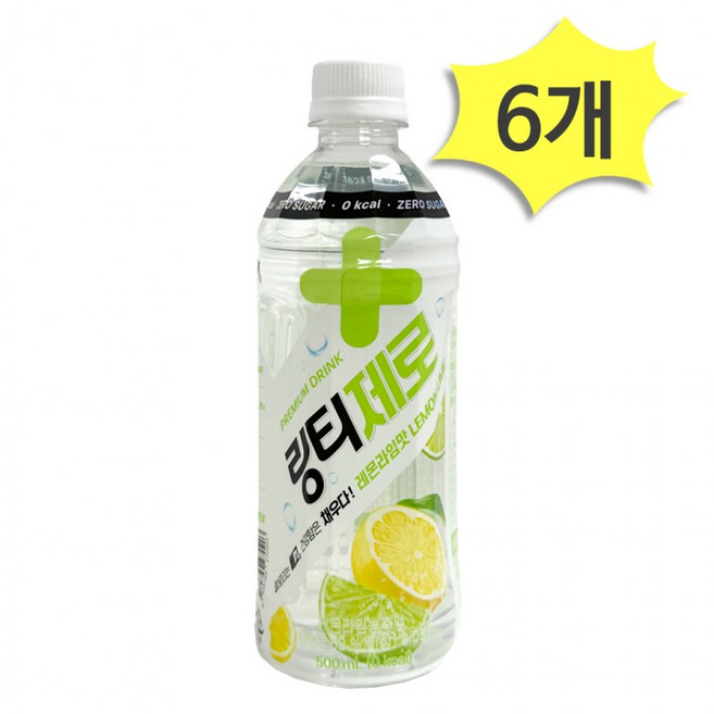 레몬500ml X 6개 레몬맛음료 제로슈가 사무실간식 (Kingston Aenue), 500ml