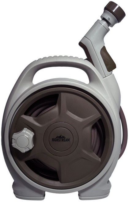 하이스트림 컴팩트호스릴 10M 세차 정원 베란다 전원주택 원터치워터건, 10m 브라운/그레이, 1개