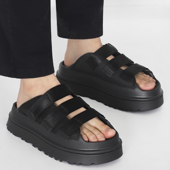 어그 UGG 여성 키높이 스트랩 슬리퍼 골든글로우 Slide 올블랙