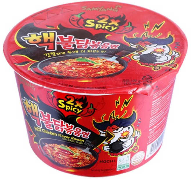 핵 불닭볶음면 컵라면 2배 매운 불닭라면, 4개