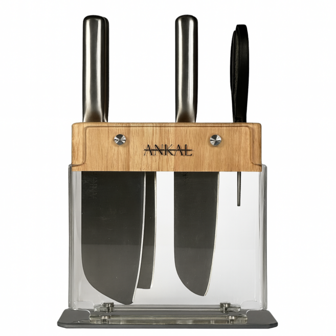 앙칼 프리미엄 올스텐 주방칼 5종 세트 + 칼블럭 + 가위 + 중식도, 1개, 1세트