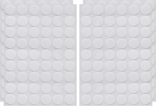 54쌍+54쌍 원형 양면 접착 찍찍이, 화이트 10mm (T503), 108개