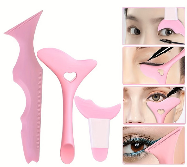 유미닉 올인원3종 아이라이너 가이드 화장가드 아랫속눈썹 초보화장, 3종세트, 핑크