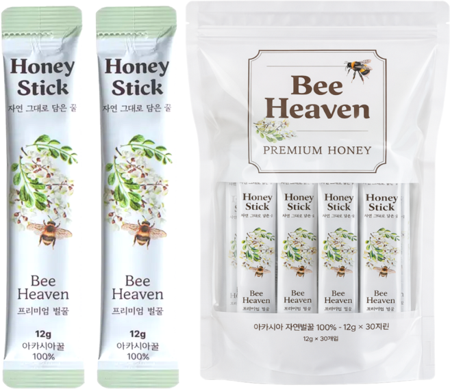 비헤븐 최상급 프리미엄 아카시아 자연 꿀스틱, 30개, 12g