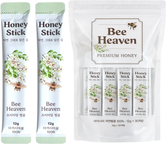 비헤븐 최상급 프리미엄 아카시아 자연 꿀스틱, 30개, 12g - 쿠팡