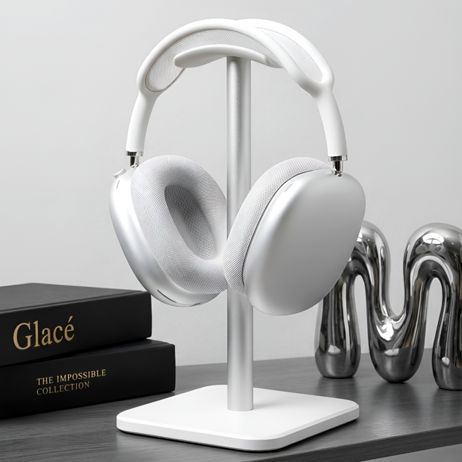 루브앤 흔들림없는 스탠드 헤드셋 거치대, 1개, 화이트, D11-B