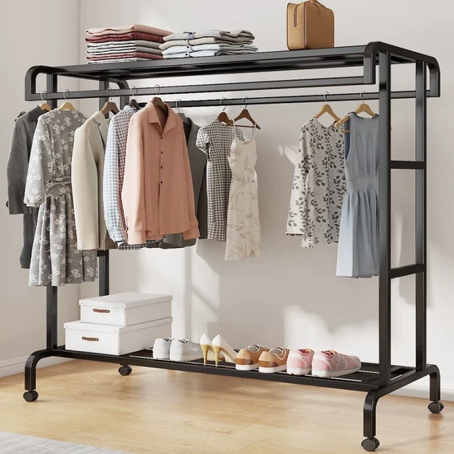 심플 베란다 빨래 건조대 (천장 고정형 25mm 고장력), 블랙