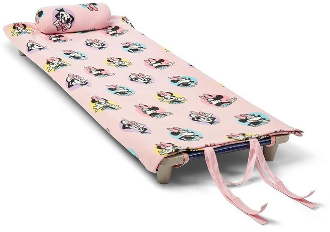 Northwest Rollee Pollee 낮잠 주머니 롤업 유아용 담요 베개 부착 - 어린이집 또는 여행용 부드러운 플리스 유치원 매트 세탁기 세탁 가능 미니 마우스1049