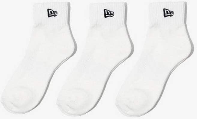 NEW ERA 에센셜 앵클 삭스 3팩 오프 화이트 14475417 378141