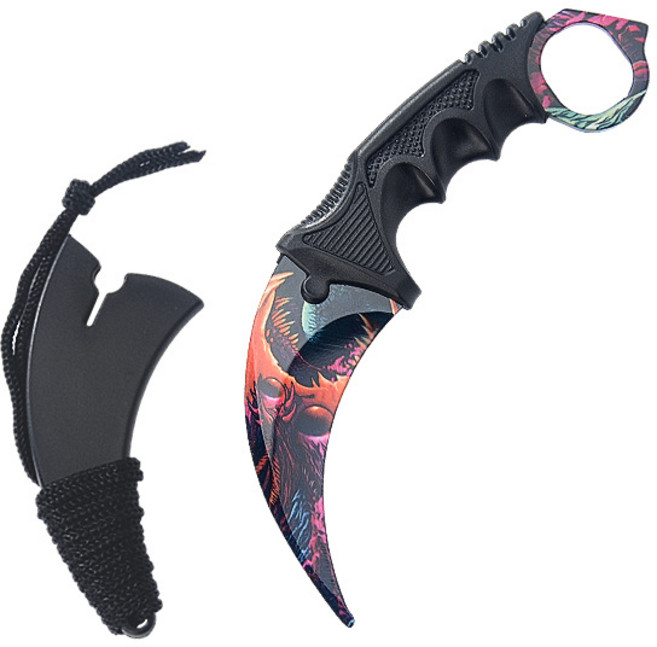 CSGO 안전한 칼 발톱 나이프 캠핑용 연습용 카람빗 나이프 날 없는 둔한 발리송, 1개, 낭아