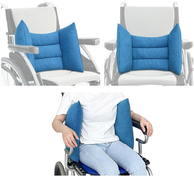 압박 접이식 패드용 휠체어 등받이 지지 쿠션을 위한 KAVIL 측면 지지 리클라이너 휠체어를 사용하는 노인 장애인 뇌졸중 환자를 더 나은 자세 보조 웨지 개선, 1개