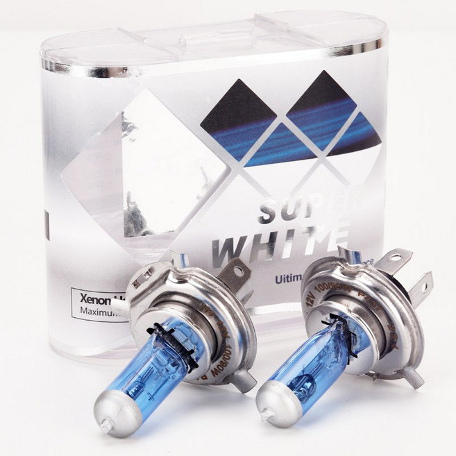 12V 100W 5000K 화이트 제논 자동차 할로겐 헤드라이트 전구 포그등 DRL 램프, H4, 2개