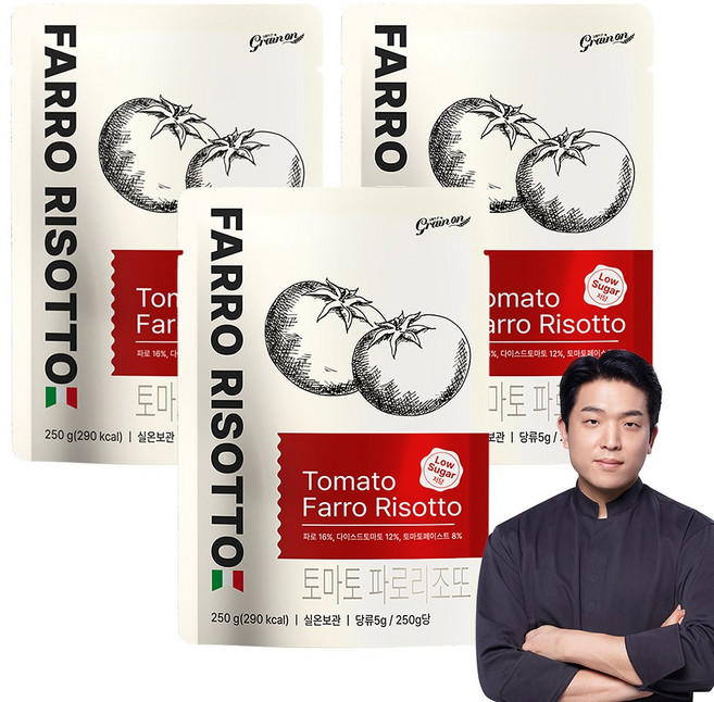 토마토 파로 리조또 간편조리식 영양만점 든든한 한끼대용 3개, 그레인온 토마토 파로 리조또 250g, 3개, 250g