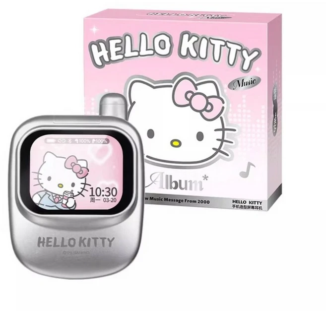 martube 헬로키티 스크린 고음질 노이즈캔슬링 블루투스 무선 이어폰, 실버 - 기본형 - 쿠팡