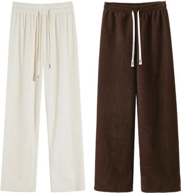 2장세트 유니미스 여성 겨울 골덴 와이드 기모 코듀로이 바지