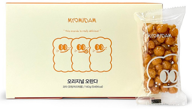 묘미담 부드러운 수제 오란다 강정 오리지널 오란다, 1개, 140g