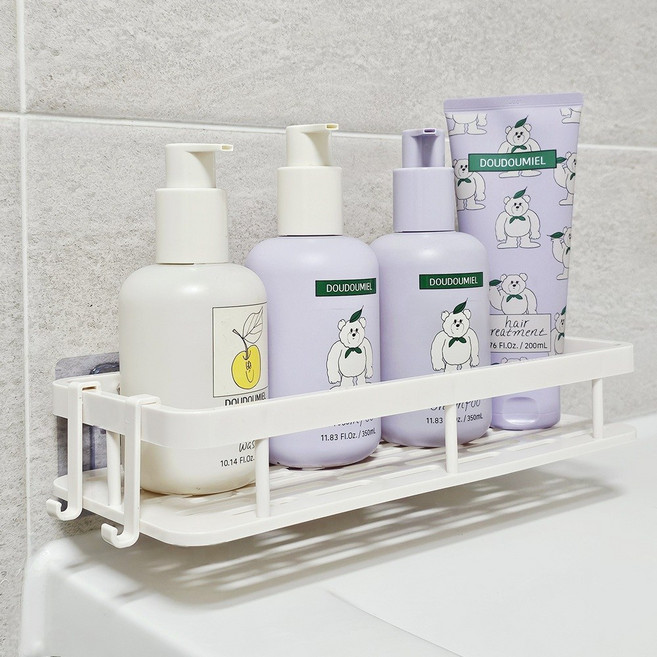 마코제이 무타공 욕실 정리선반, 크림